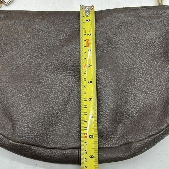 Furla Vintage Brown Pebble Leather Crossbody Bag with Teal Lining Made in Italy - Picture 7 of 15